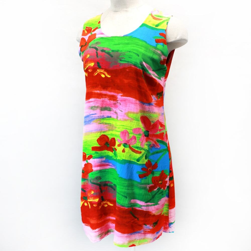 Jams World Bright Multicolor Floral Midi Dress - Red, Green, Pink, Blue